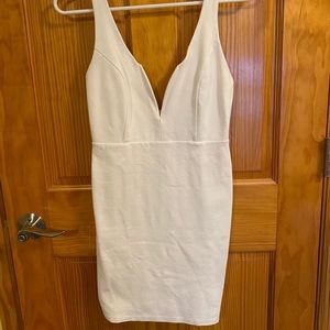 Lulu’s white bodycon dress, bachelorette dress